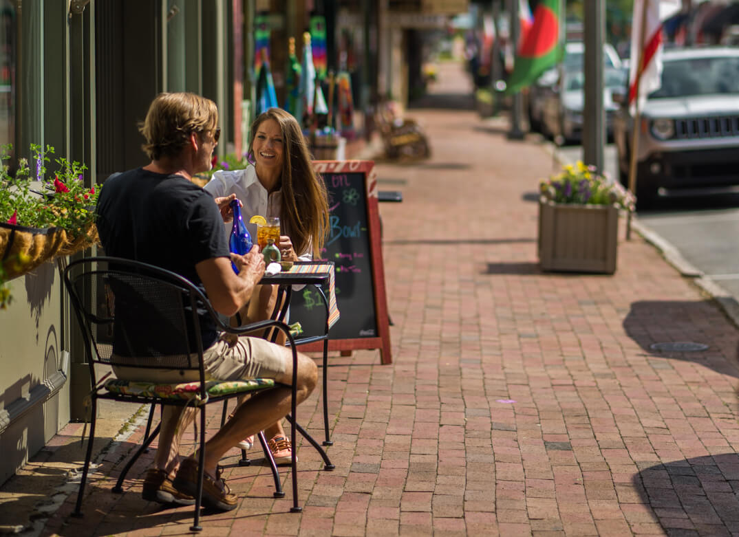 People dining in downtown Waynesville