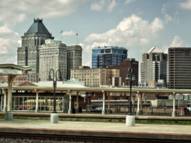 Greensboro train station in downtown Greensboro, North Carolina