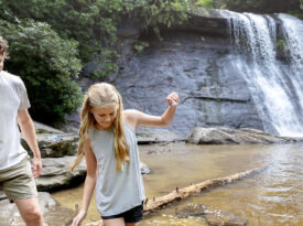 Father and daughter at Silver Run Falls.