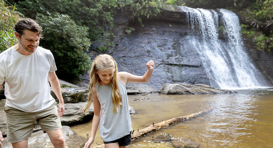 Father and daughter at Silver Run Falls.