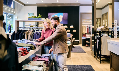 Two people shopping