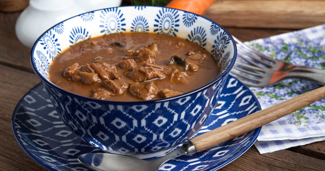 Bowl of slow-cooker beef stew