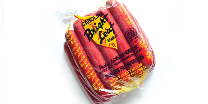 carolina packers bright leaf brand hot dogs from smithfield north carolina