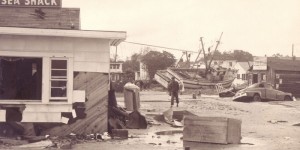 The aftermath of Hurricane Hazel in North Carolina in 1954