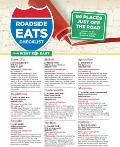 roadside eats checklist.indd