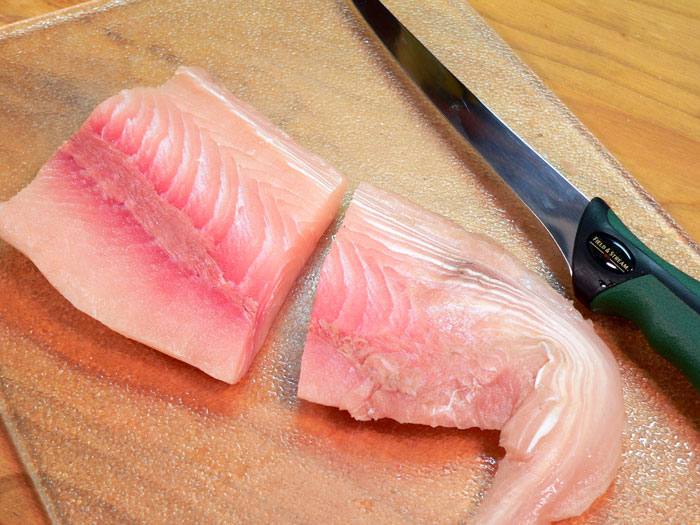 mahi-mahi recipe - cut into portions