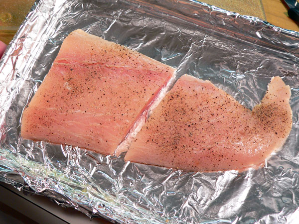 mahi-mahi recipe - grease-broiling-pan