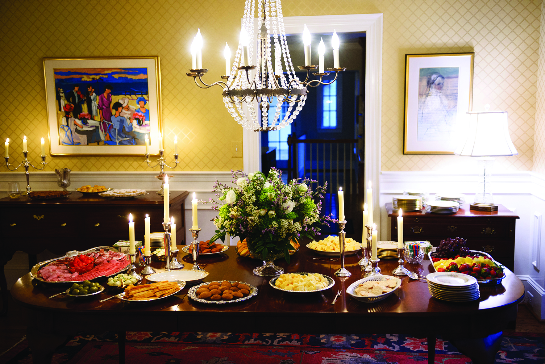 Food at the literary salon in Winston-Salem