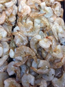Fresh shrimp caught off the coast of Brunswick County.