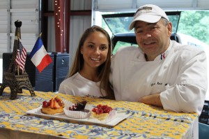 Chef Sylvain Rivet, right, brings French pastries from his business, Renaissance Patisserie, to the Gastonia Farmers Market with help from his daughter, Jessica.