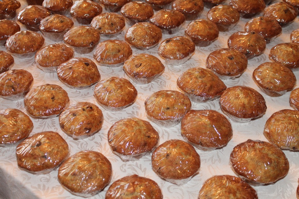 Rows of muffins line a table in Claire Putterman’s Charlotte home.