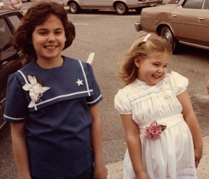 In this undated photo Hope Yancey, left, and her sister, Judith, show off Easter dresses and corsages.