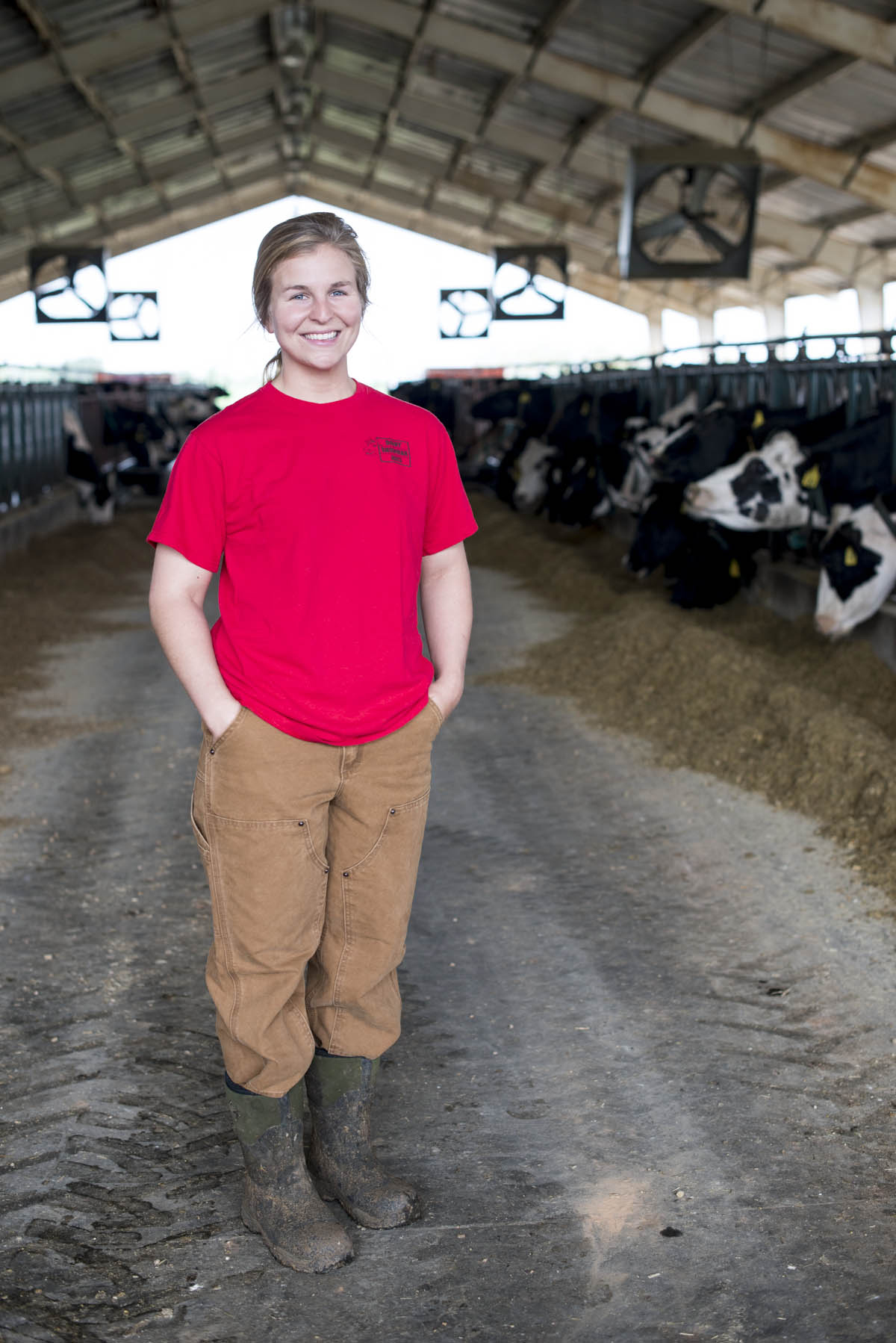 Alli Davis, herd manager at N.C. State's dairy farm, has been a key link between the farm and the Howling Cow team.