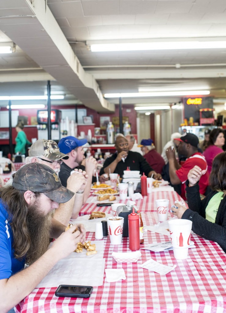The lunch crowd at Jones Lunch in Clayton, NC.