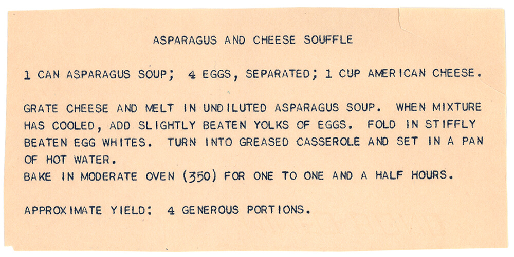 Asparagus Cheese Souffle