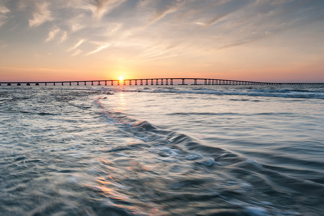 Bonner Bridge Sunset Wave