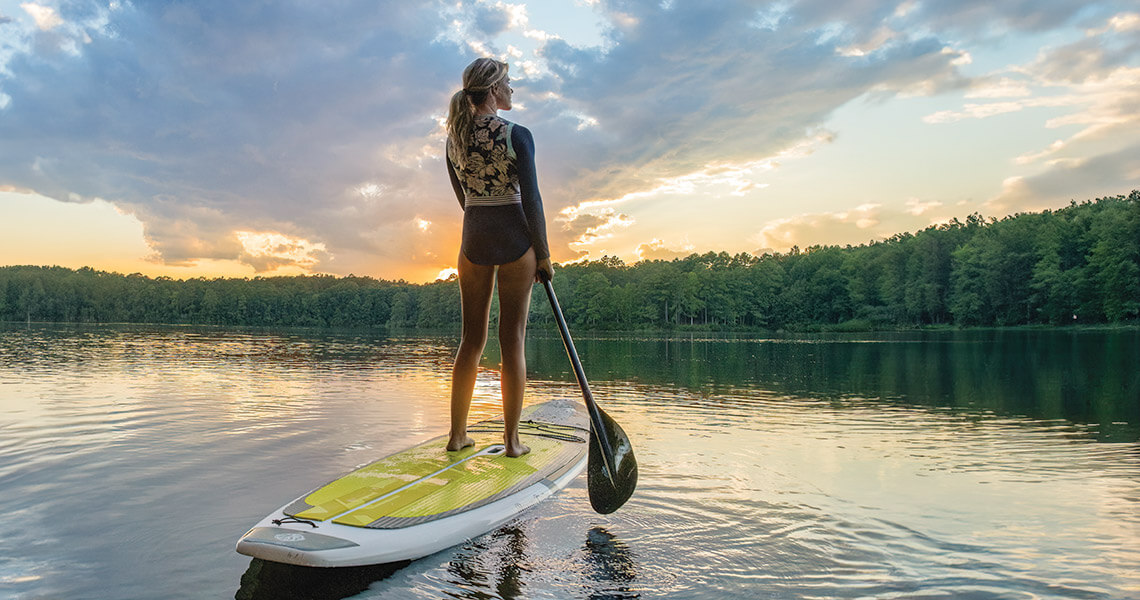 Woman on a paddleboard