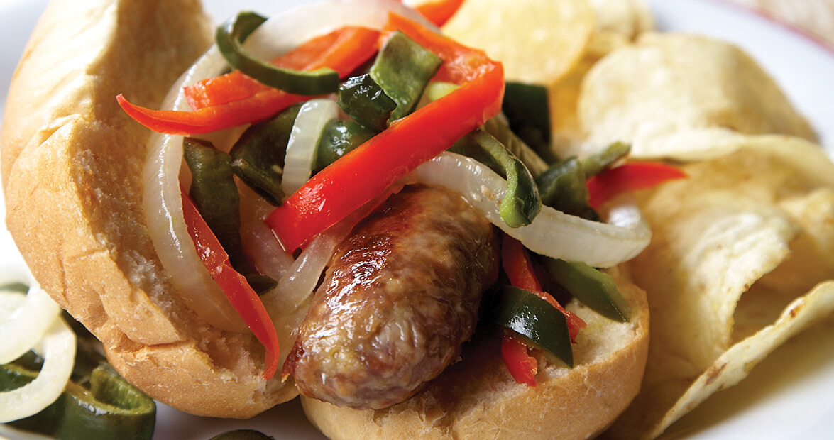 sausage pepper onions