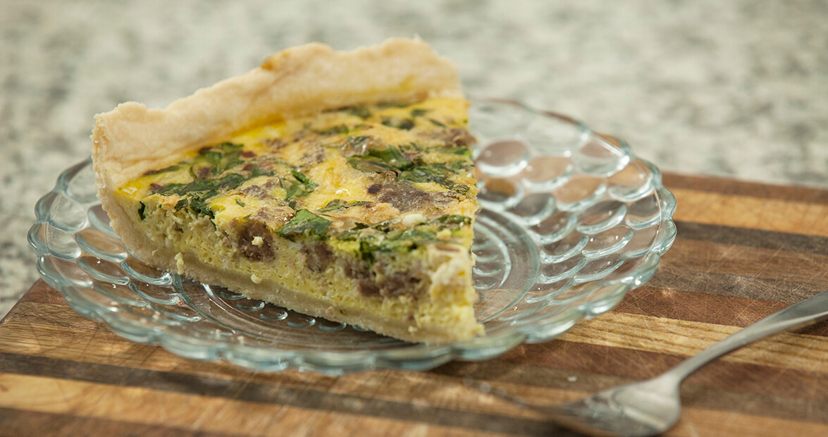 Sausage, Feta, and Spinach Quiche Recipe