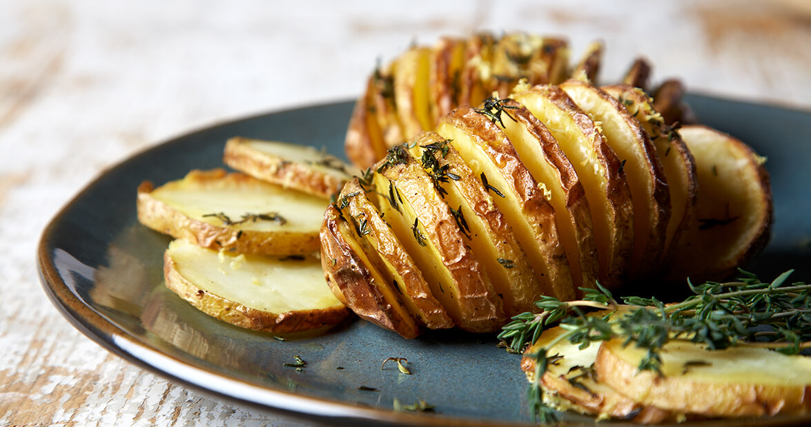 Hasselback Potatoes with Lemon-Thyme Butter Recipe