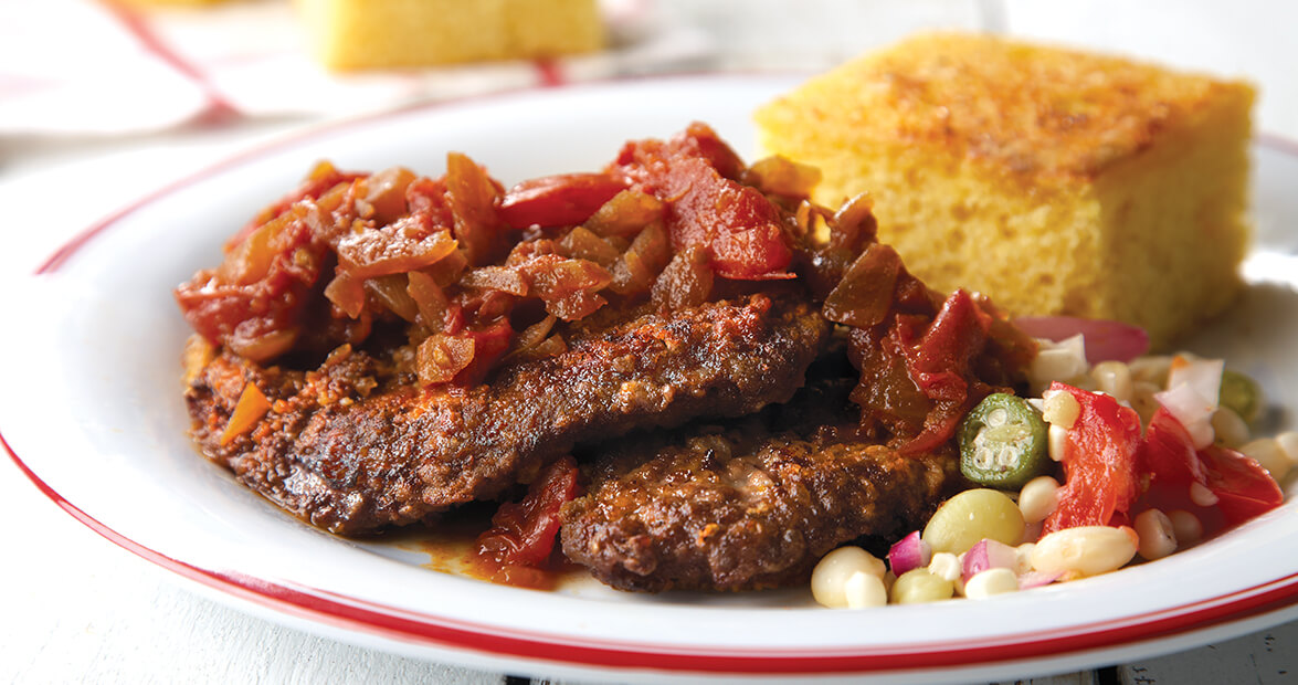 Cube Steak with Tomato-Onion Chutney