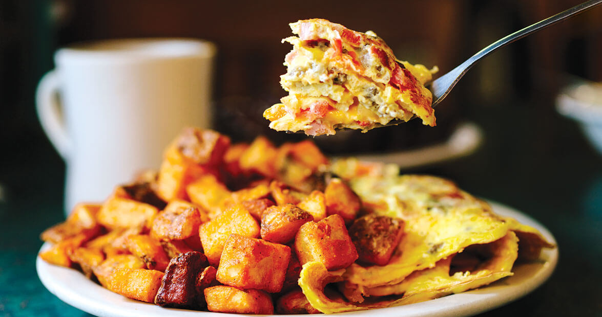 The house omelet and home fries from The Original Salt Works, a North Carolina diner in Wilmington
