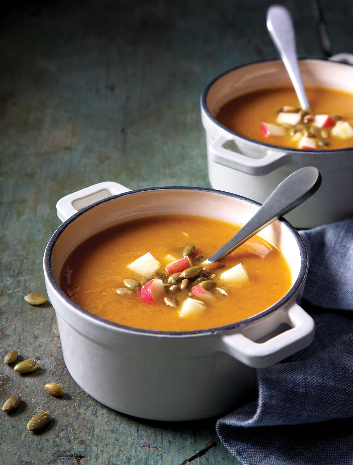 Butternut squash and apple soup is one of our savory apple recipes