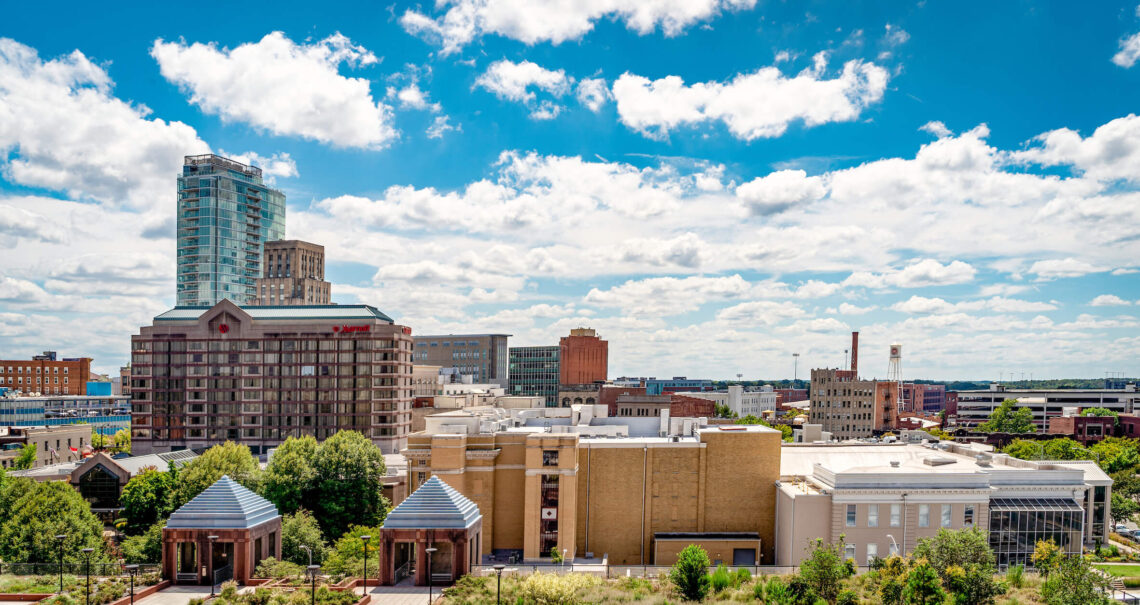 Skyline views above Durham station