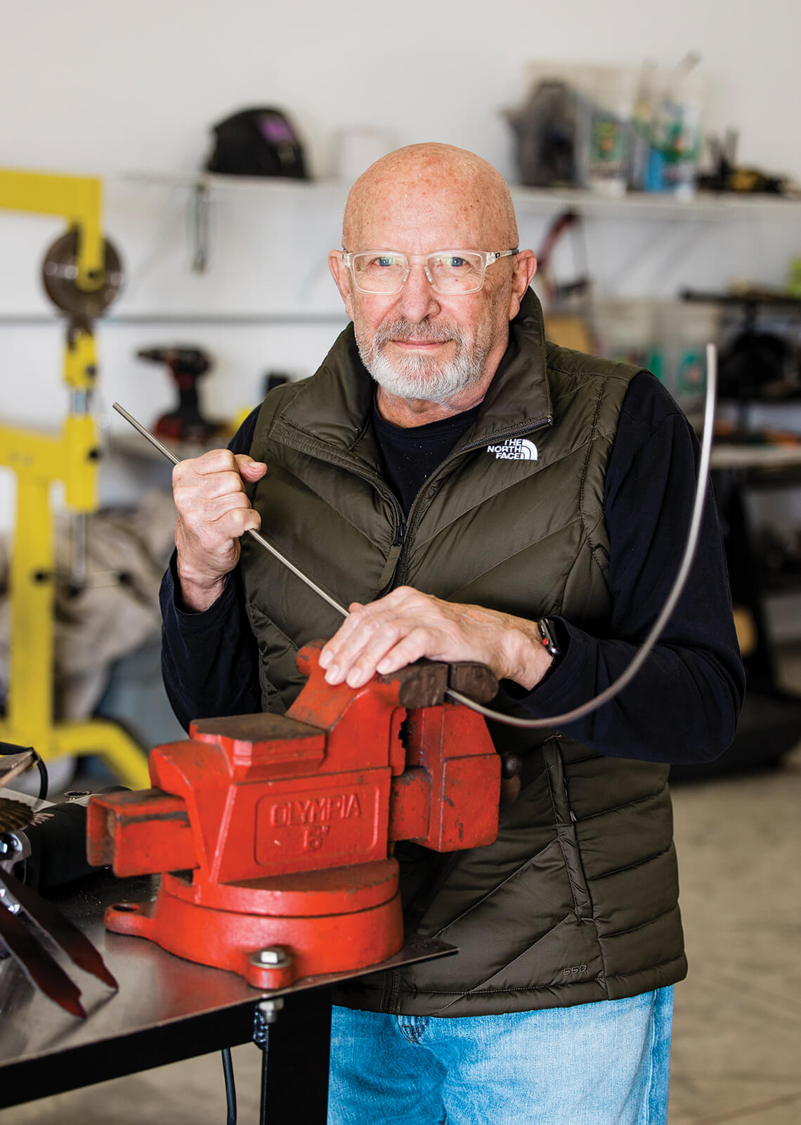 Paul Hill bends metal.