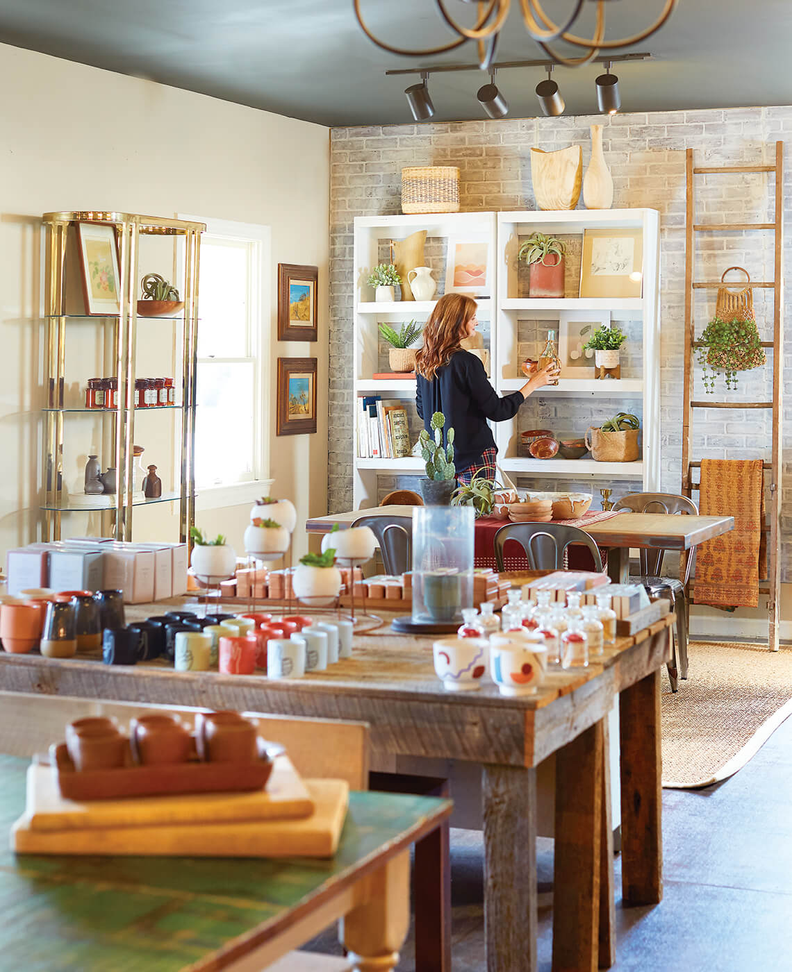 A customer peruses goods at Jane Made and Found.