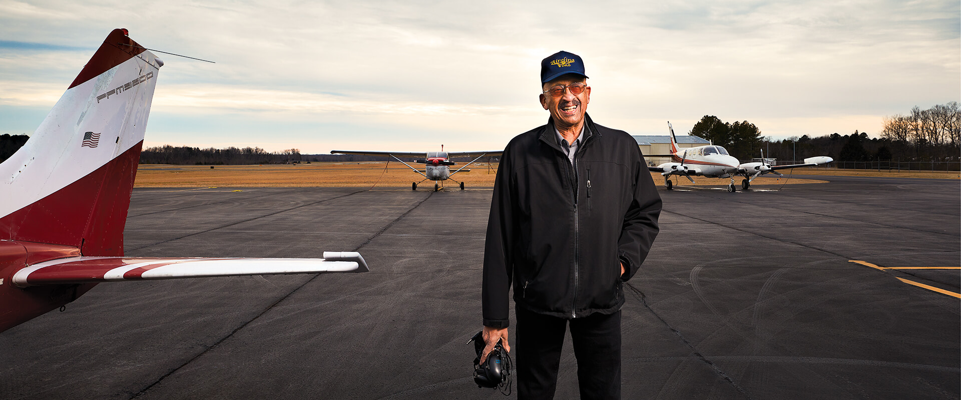 Warren Wheeler stands on the tarmac.