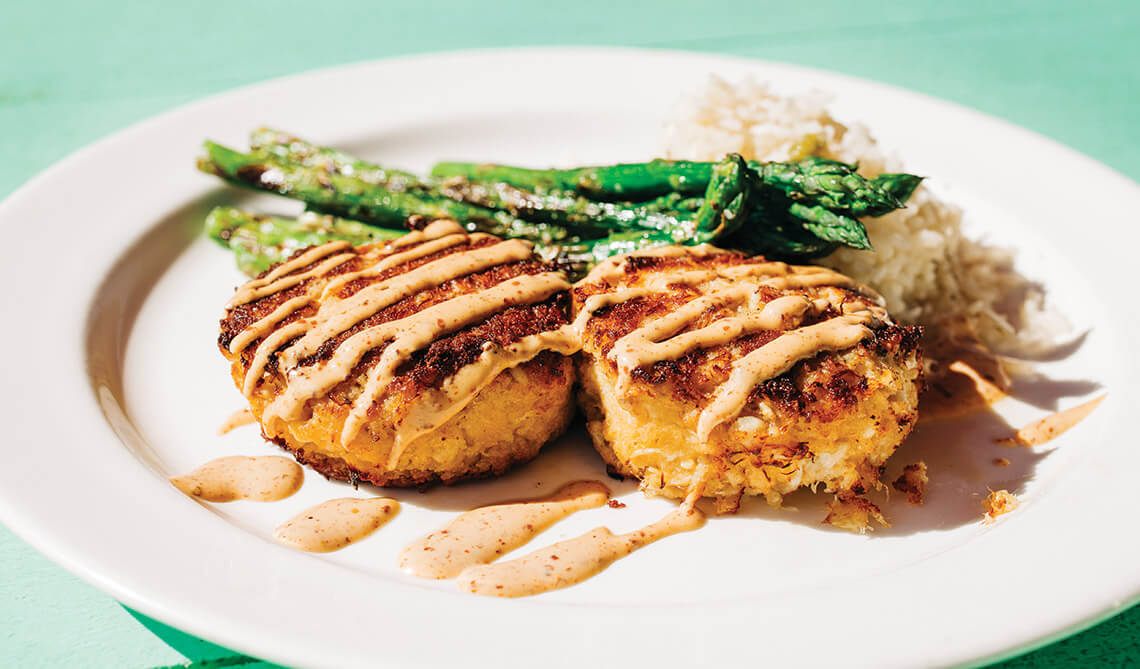 Delicious crab cakes from Fishy Fishy Cafe.