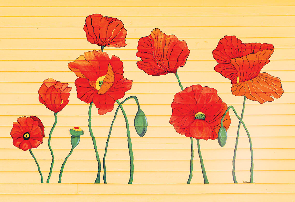 Painted flowers on outside of Wild by Nature.