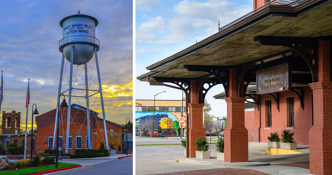 The Rocky Mount Train Station and water tower