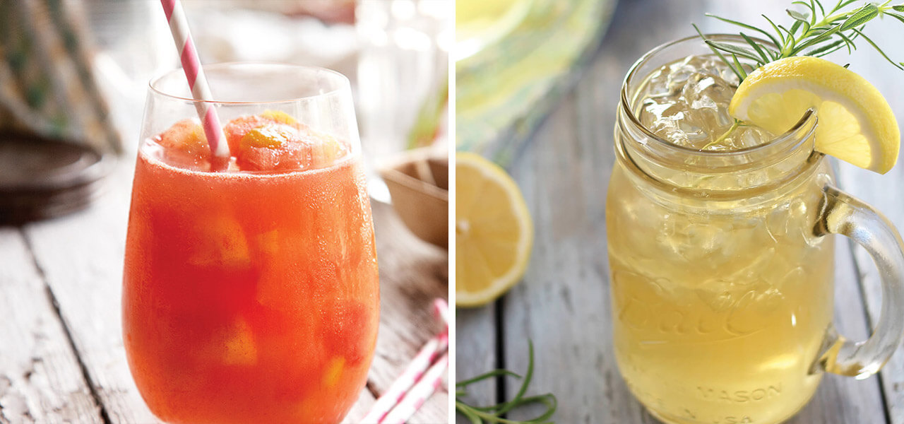 Watermelon Arnold Palmer or bourbon-rosemary lemonade