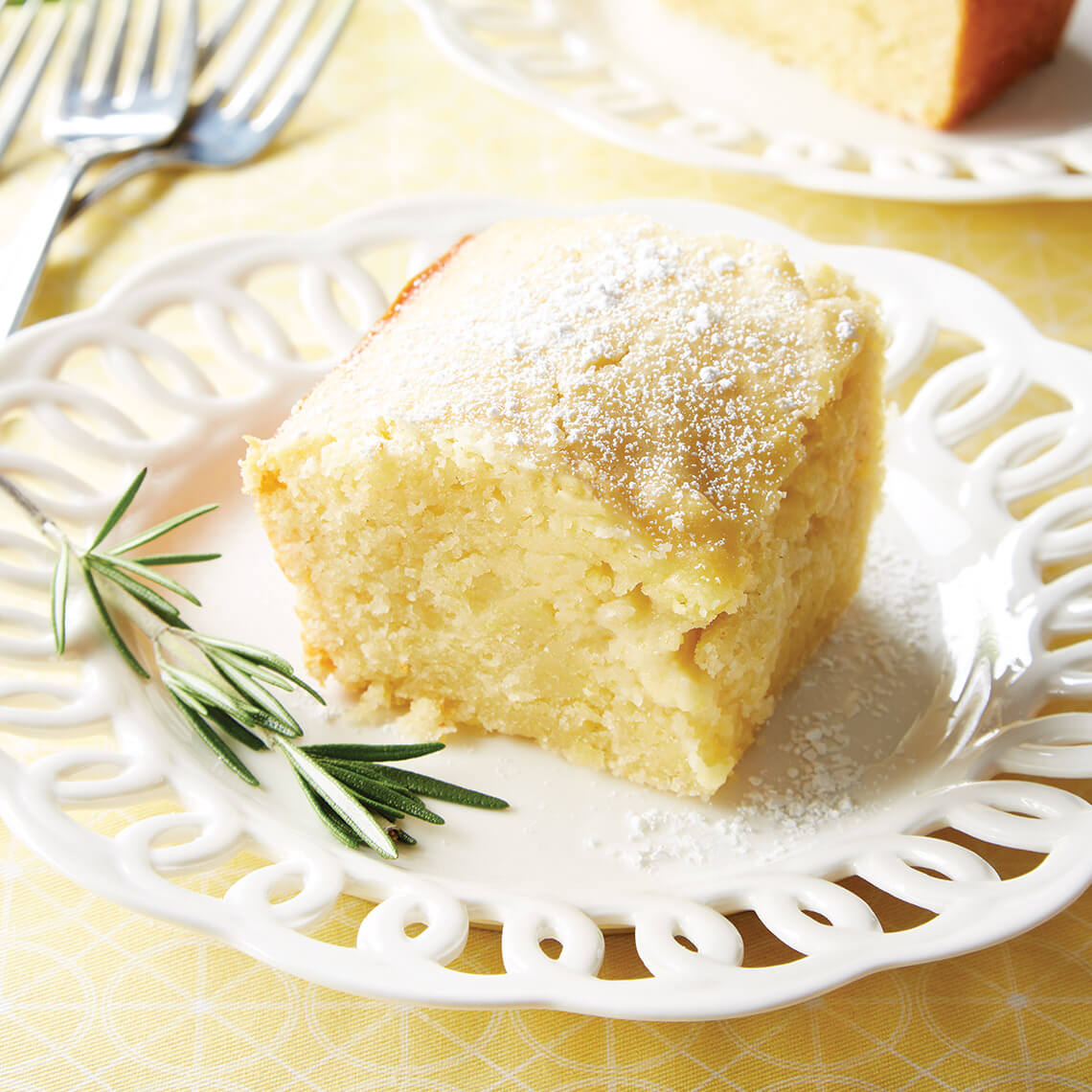 Rosemary and lemon cornmeal cake