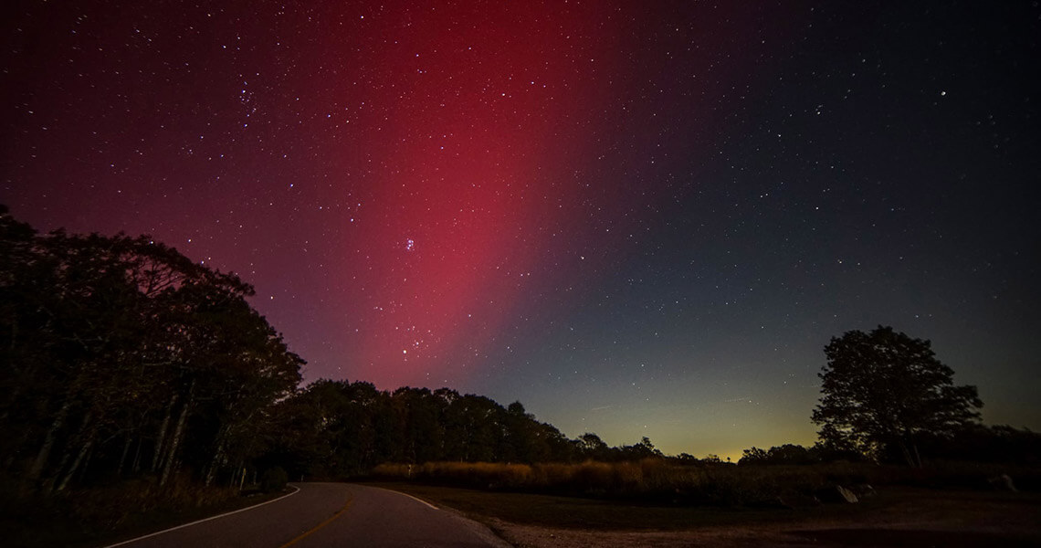 Northern lights seen from the Cherohala Skyway