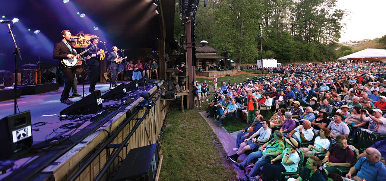 Steep Canyon Rangers perform at an outdoor concert