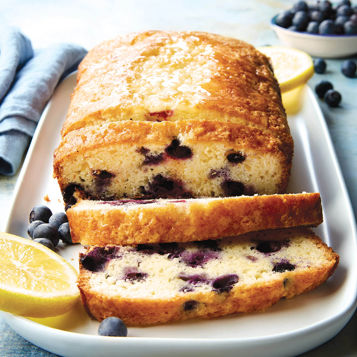 loaf with blueberries and lemon