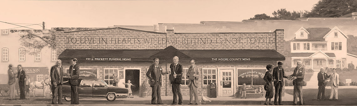 Landmarks and Legacies Mural by Dan Dreyer in Carthage NC