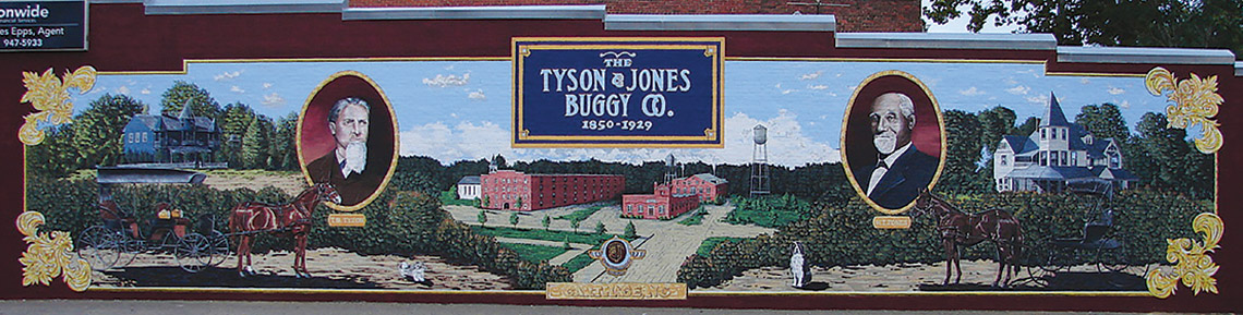 Tyson & Jones Buggy Company mural in Carthage NC