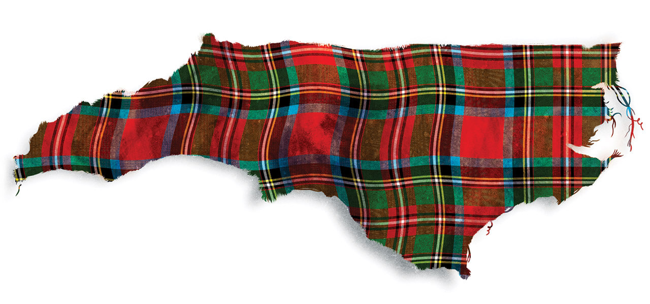 Tartan-patterned shape of North Carolina