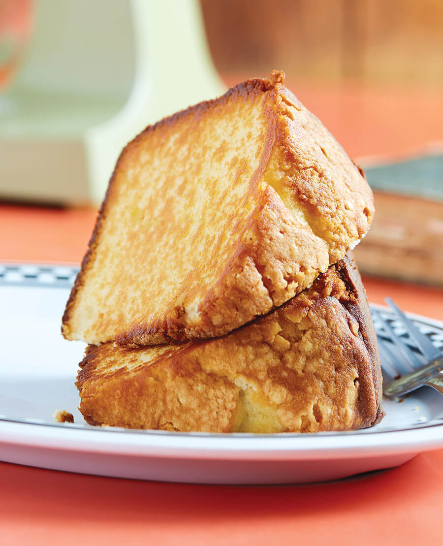 Slices of grilled pound cake from Franklinville Diner, a North Carolina diner in Franklinville