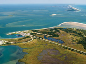 Land meets water at Hatteras Inlet in North Carolina's Outer Banks
