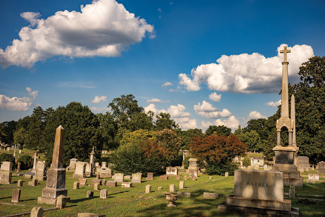 The Historic Oakwood Cemetery in Raleigh, North Carolina.
