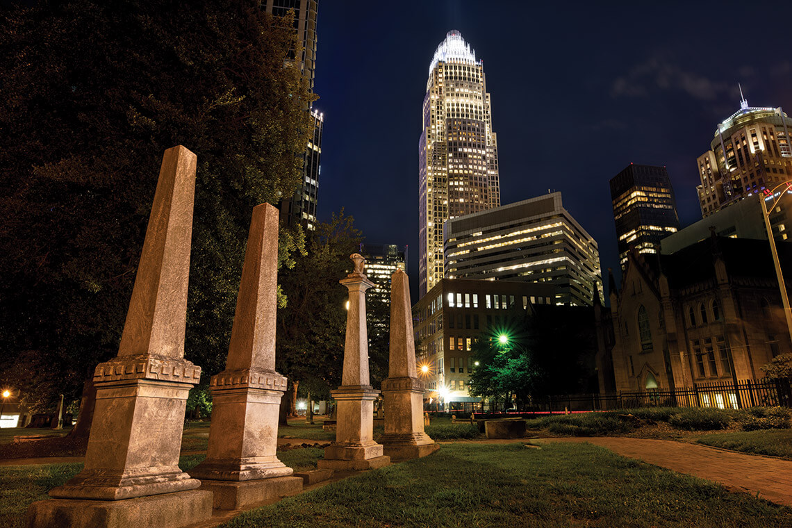 Old Settler's Cemetery in Charlotte's Fourth Ward historic district, one of the North Carolina cemeteries