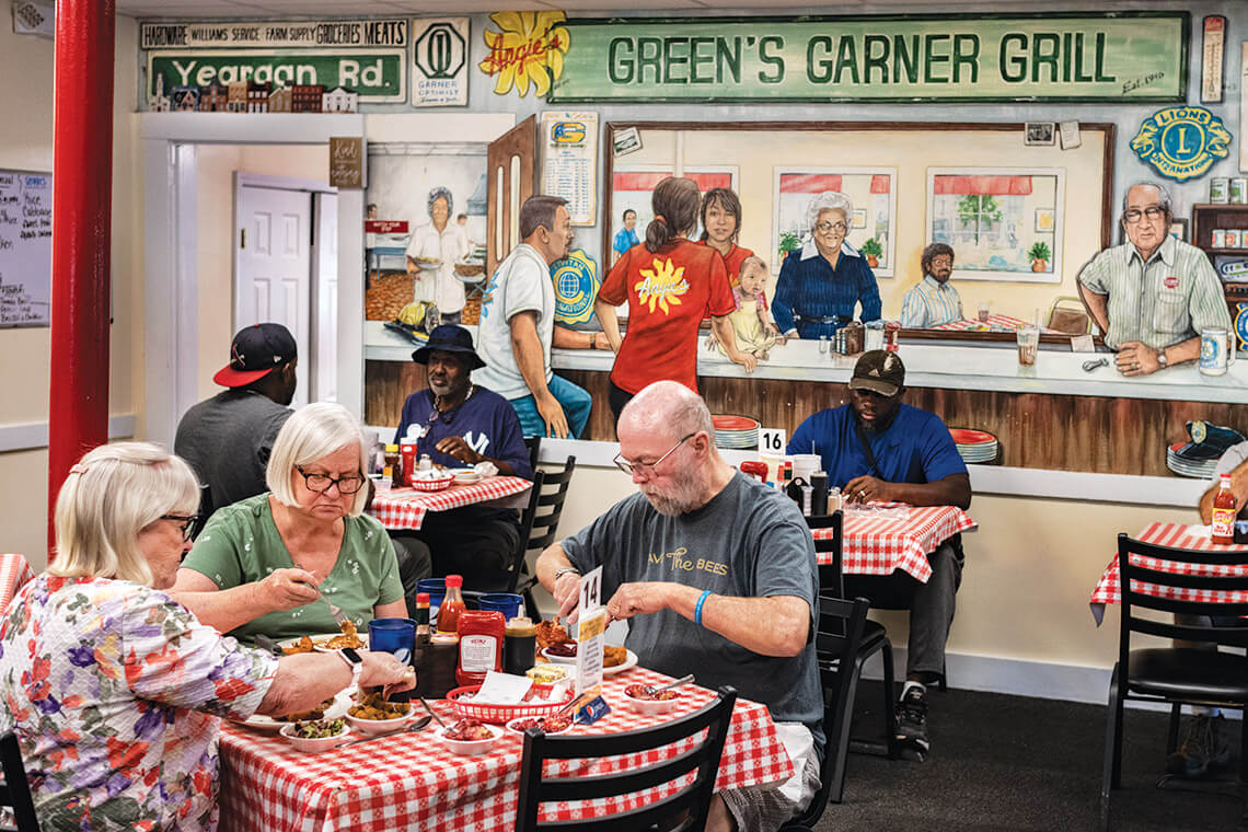 Diners eating at Angie's Restaurant in Garner North Carolina