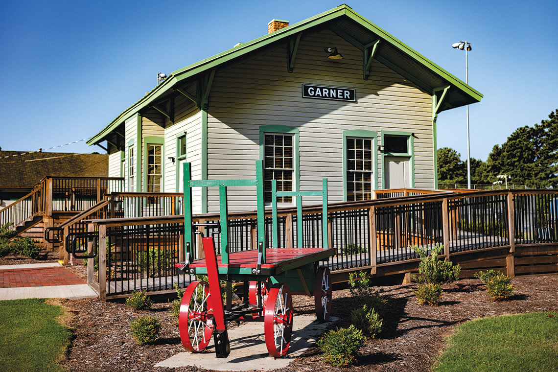 The old 1900 train depot in Garner North Carolina