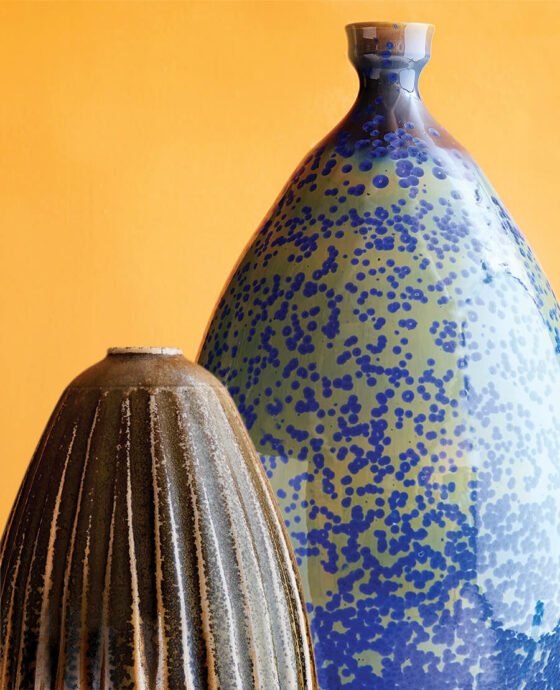 Handmade vases are just one form of Seagrove Pottery