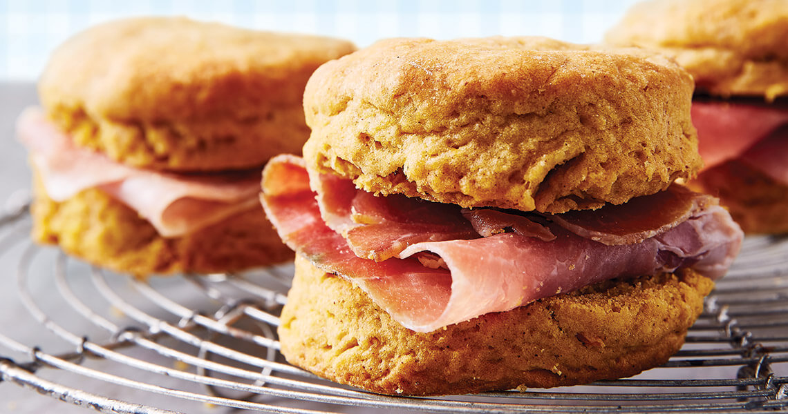 Country ham biscuits